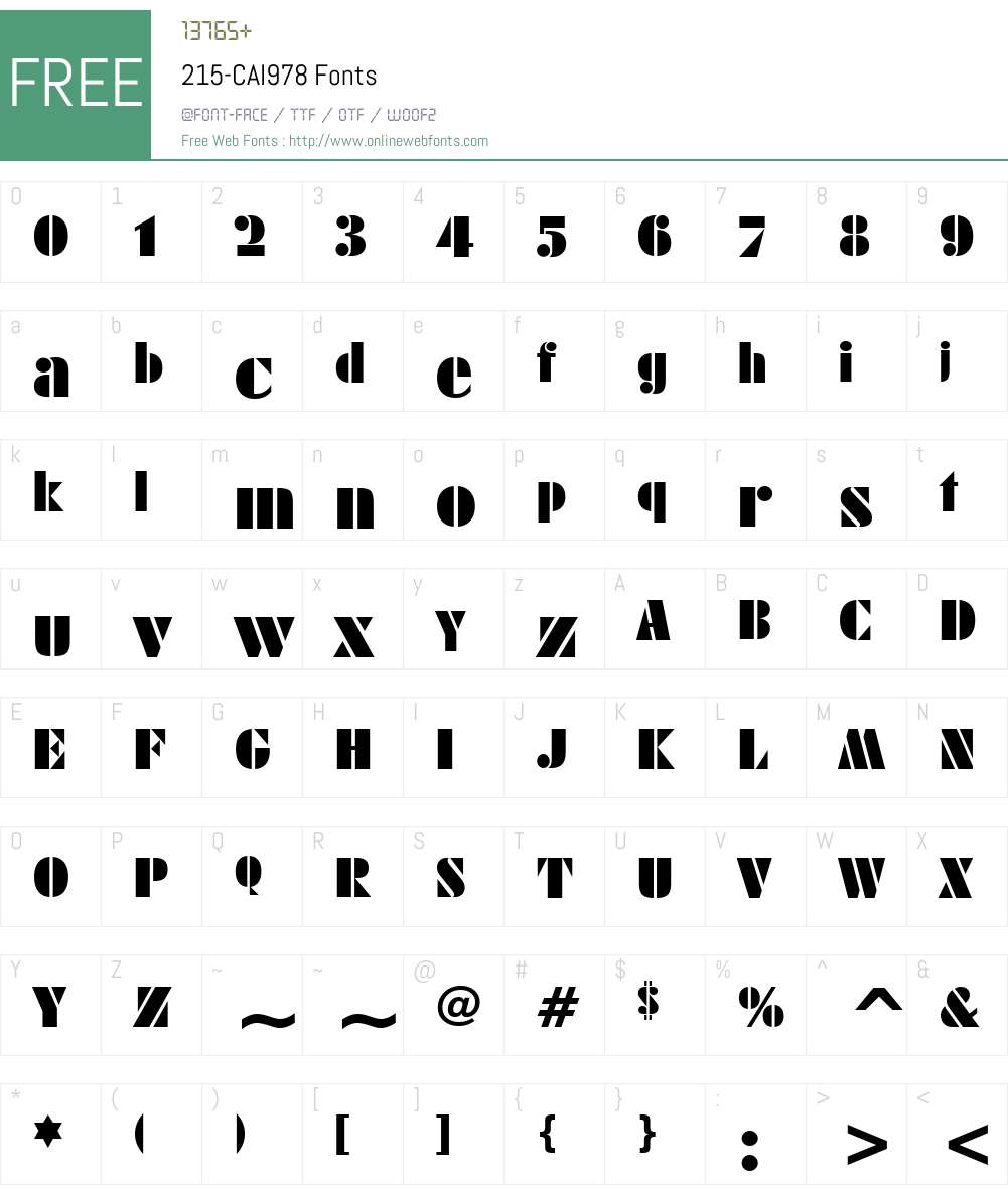 215-CAI978 Font Screenshots