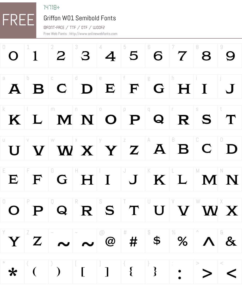 GriffonW01-Semibold Font Screenshots
