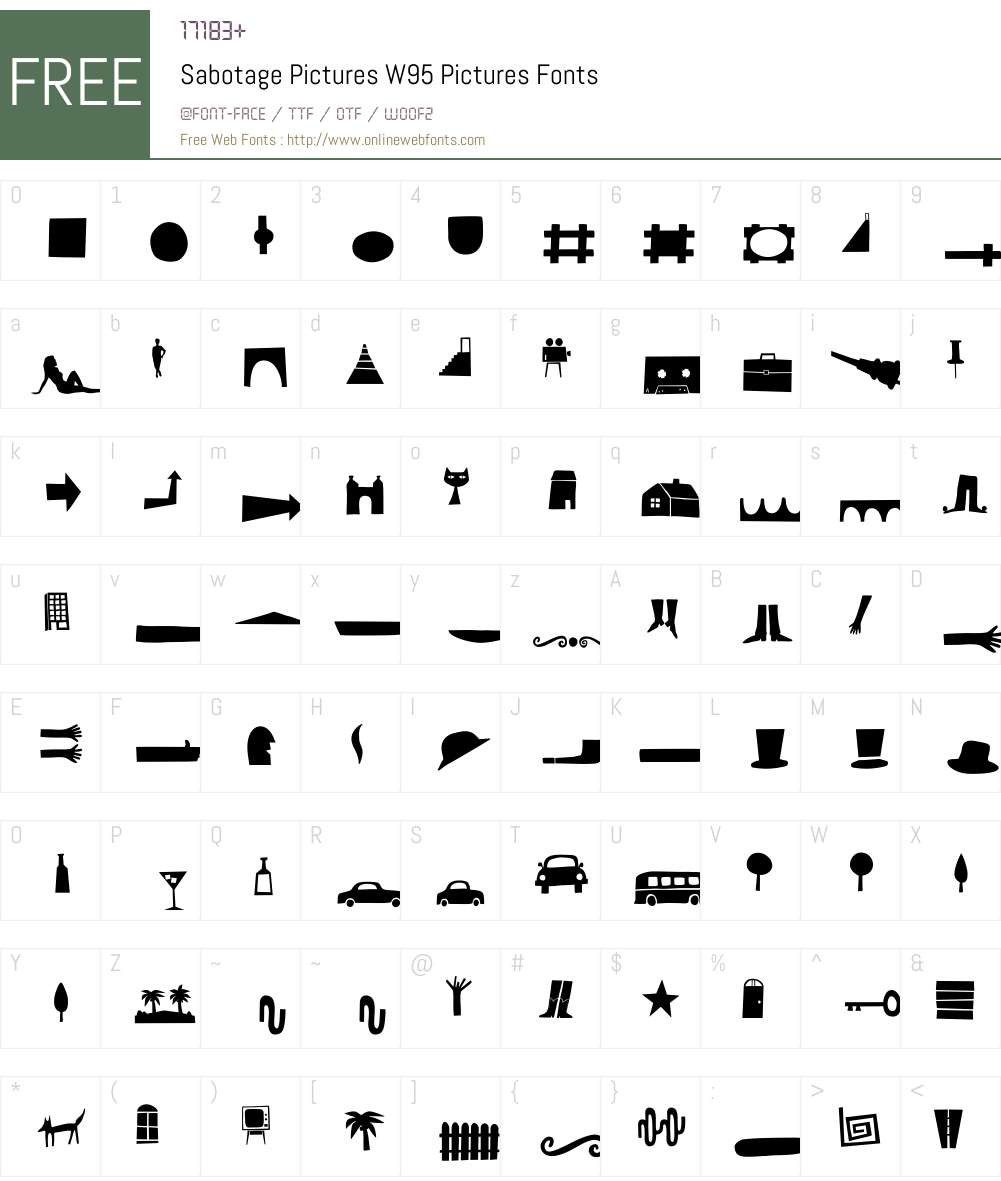 SabotagePicturesW-Pictures Font Screenshots