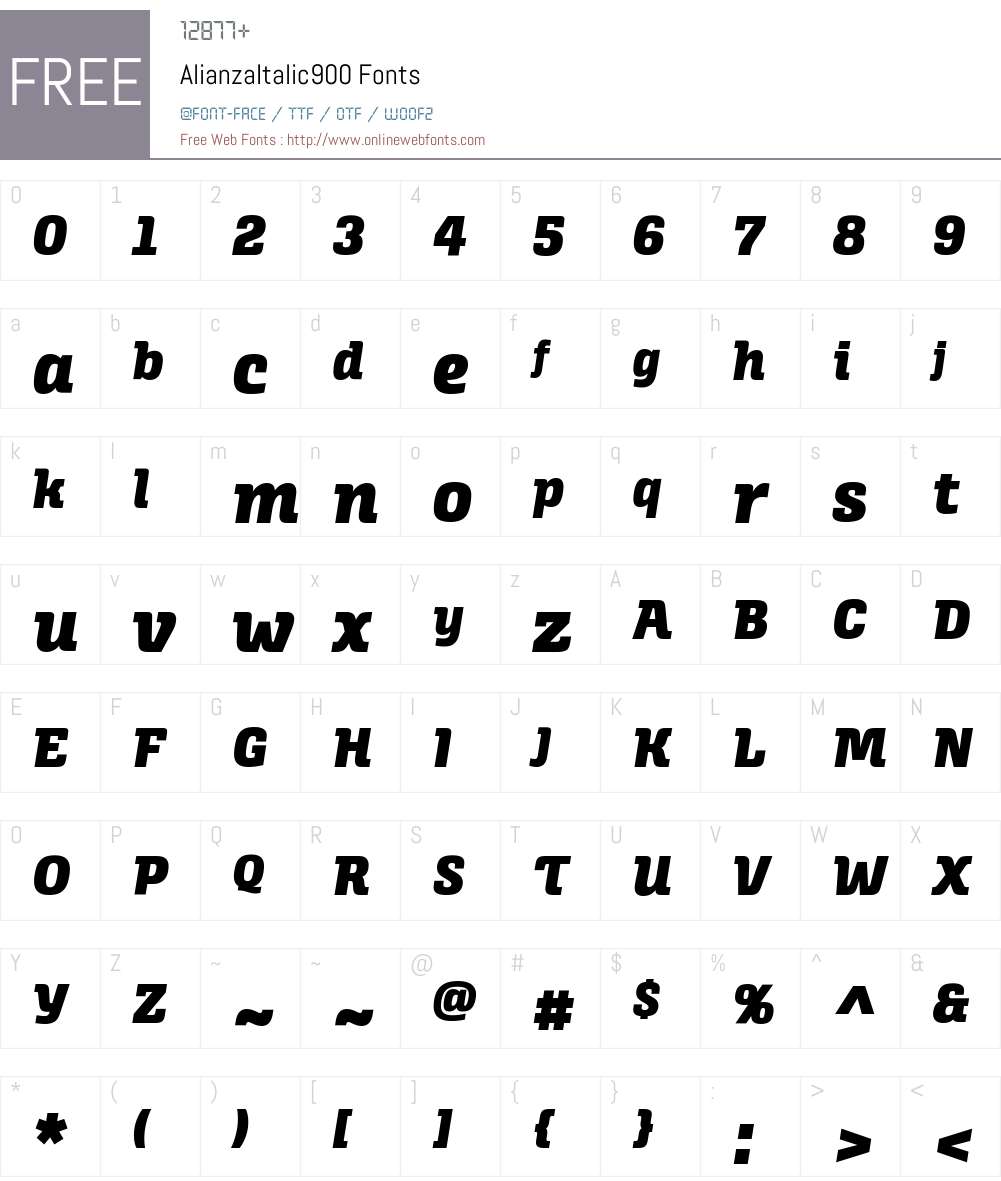 Alianza Italic 900 Font Screenshots
