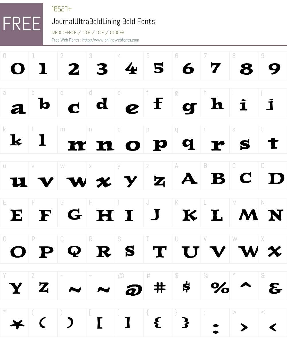 JournalUltraBoldLining Font Screenshots
