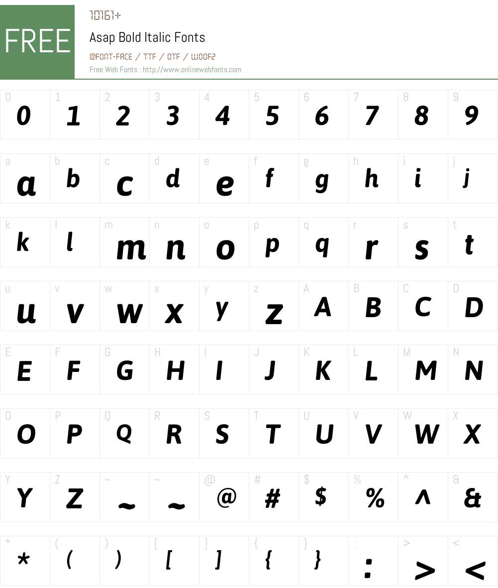 Asap Font Screenshots