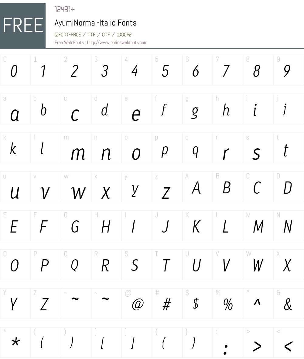 AyumiNormal Font Screenshots