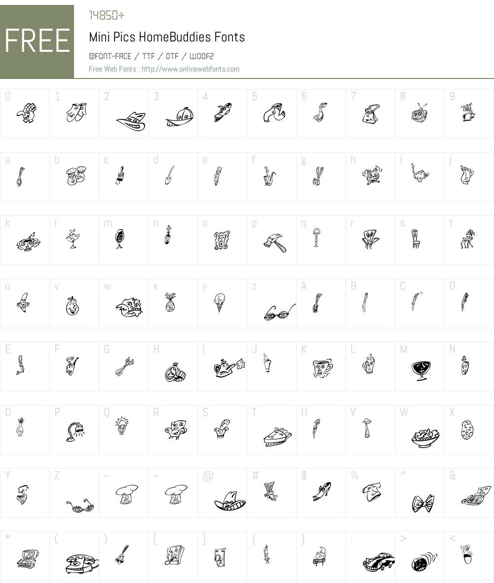 Mini Pics Font Screenshots