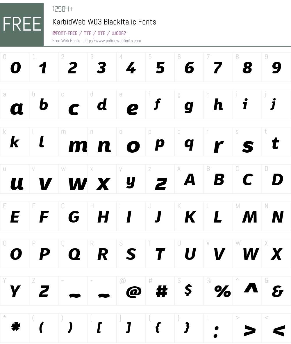 FF Karbid Font Screenshots