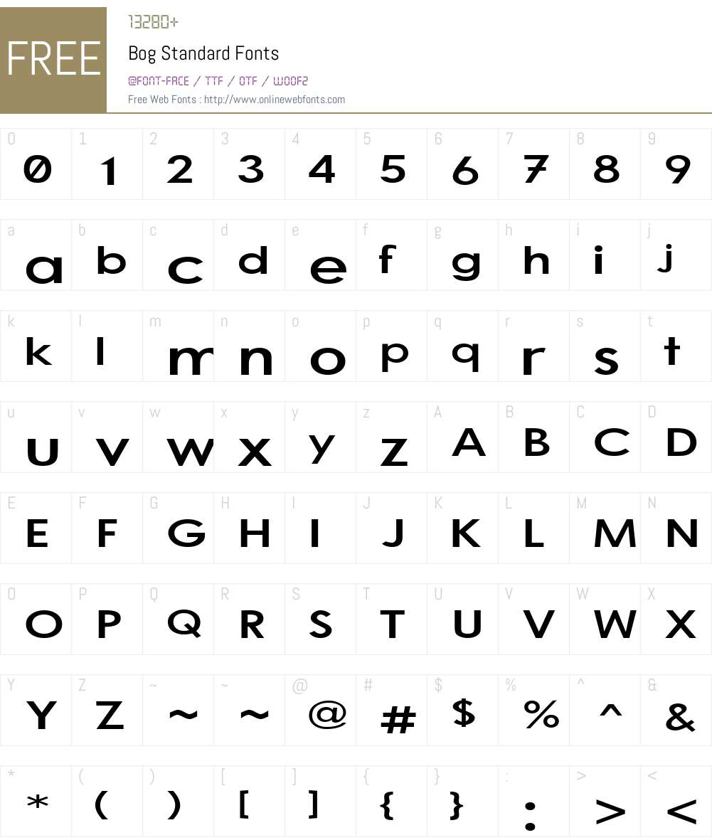 Bog Standard Font Screenshots