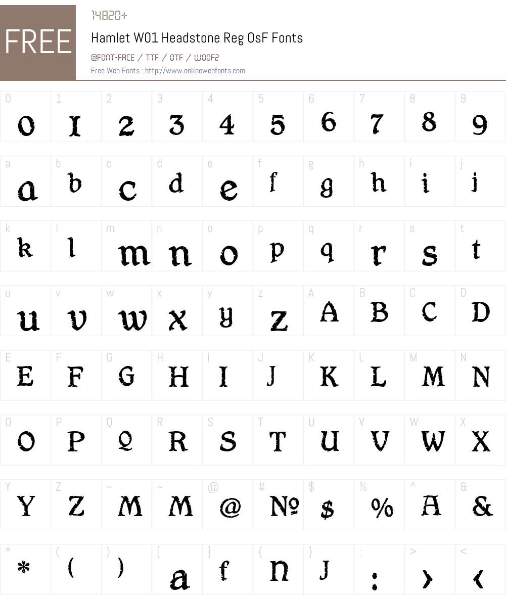 HamletW01-HeadstoneRegOsF Font Screenshots
