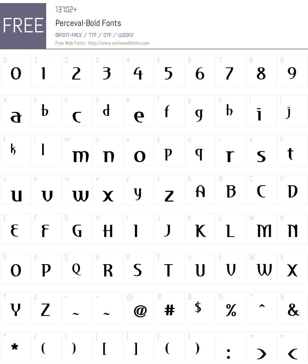 Perceval Font Screenshots