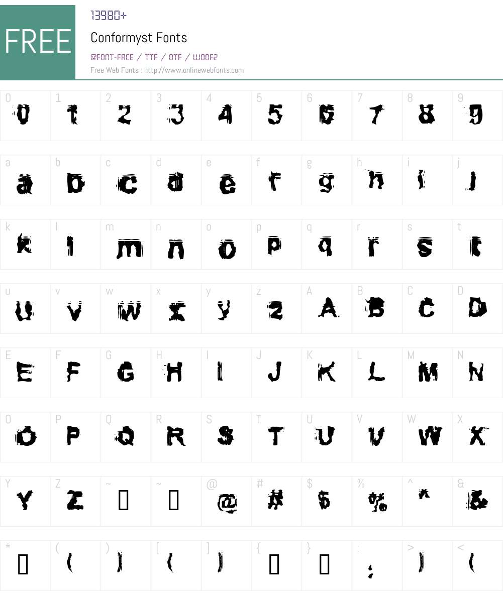 Conformyst Font Screenshots