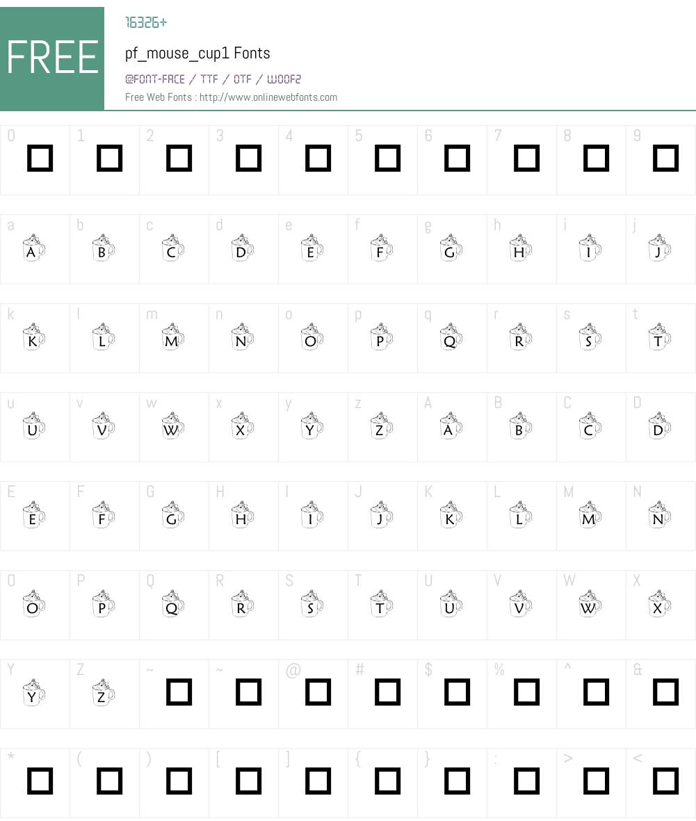 pf_mouse_cup1 Font Screenshots