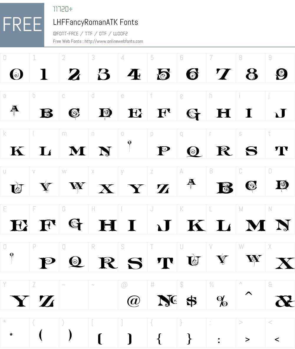 LHFFancyRomanATK Font Screenshots