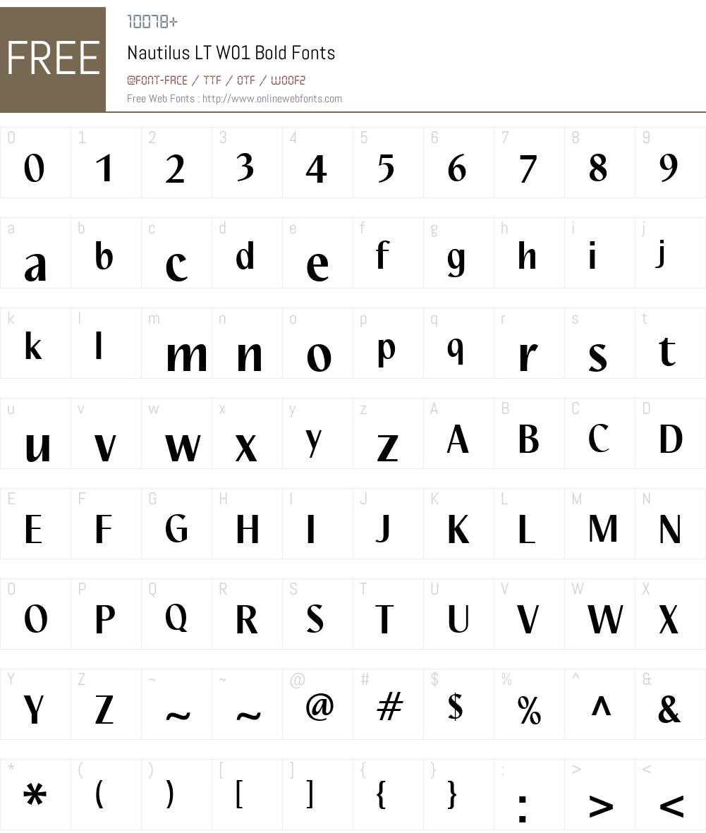 NautilusLTW01-Bold Font Screenshots