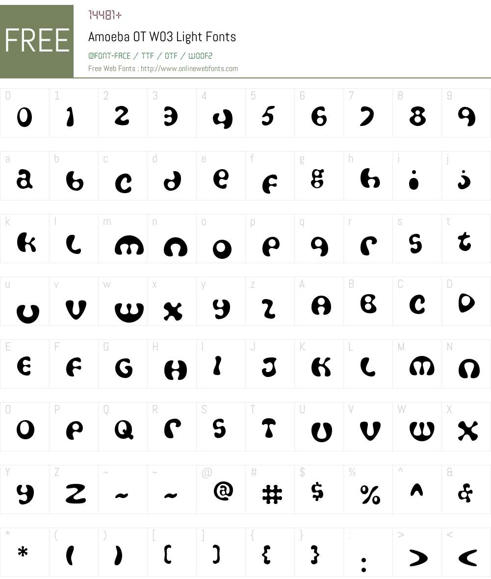 FF Amoeba Font Screenshots