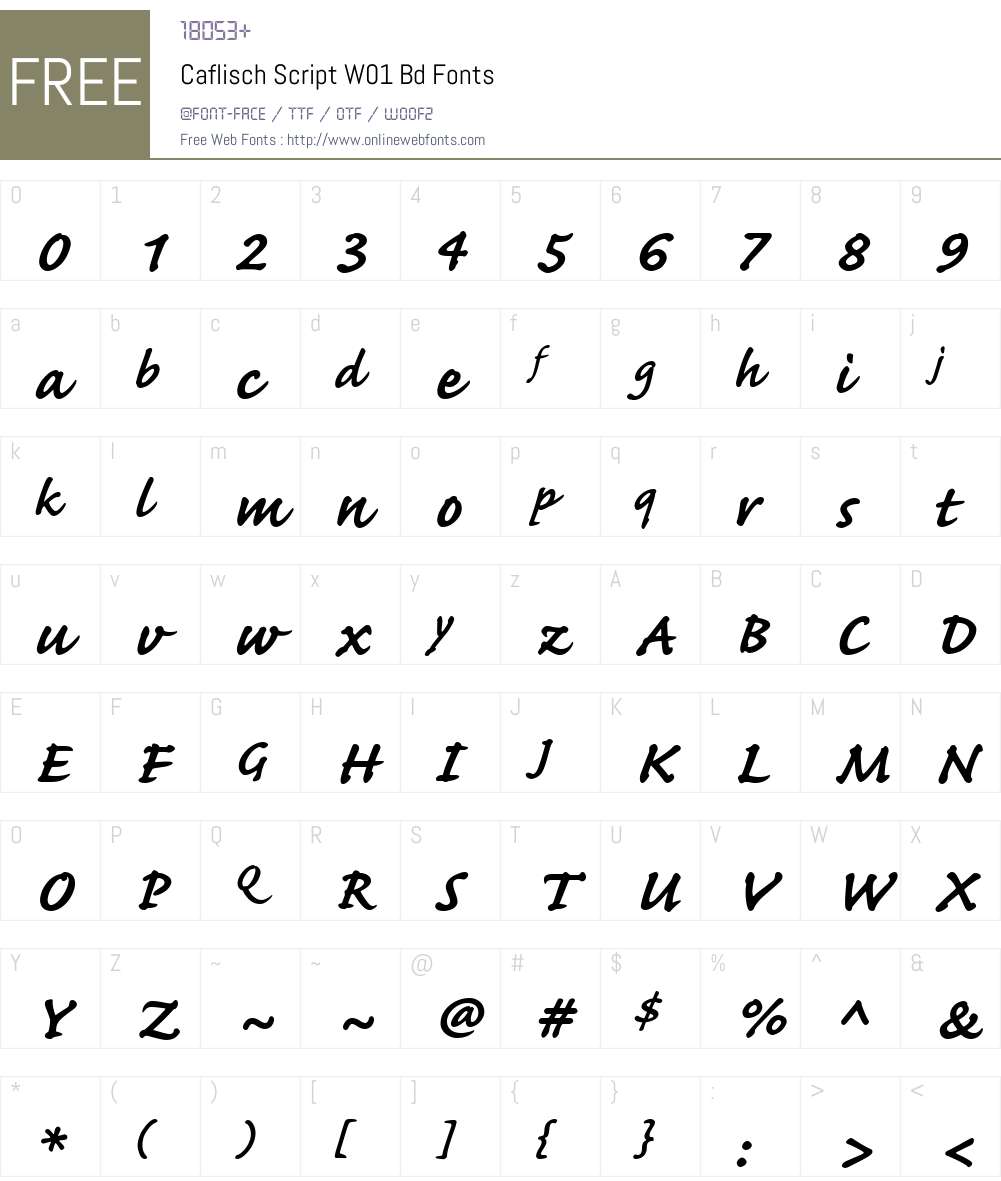 CaflischScriptW01-Bd Font Screenshots