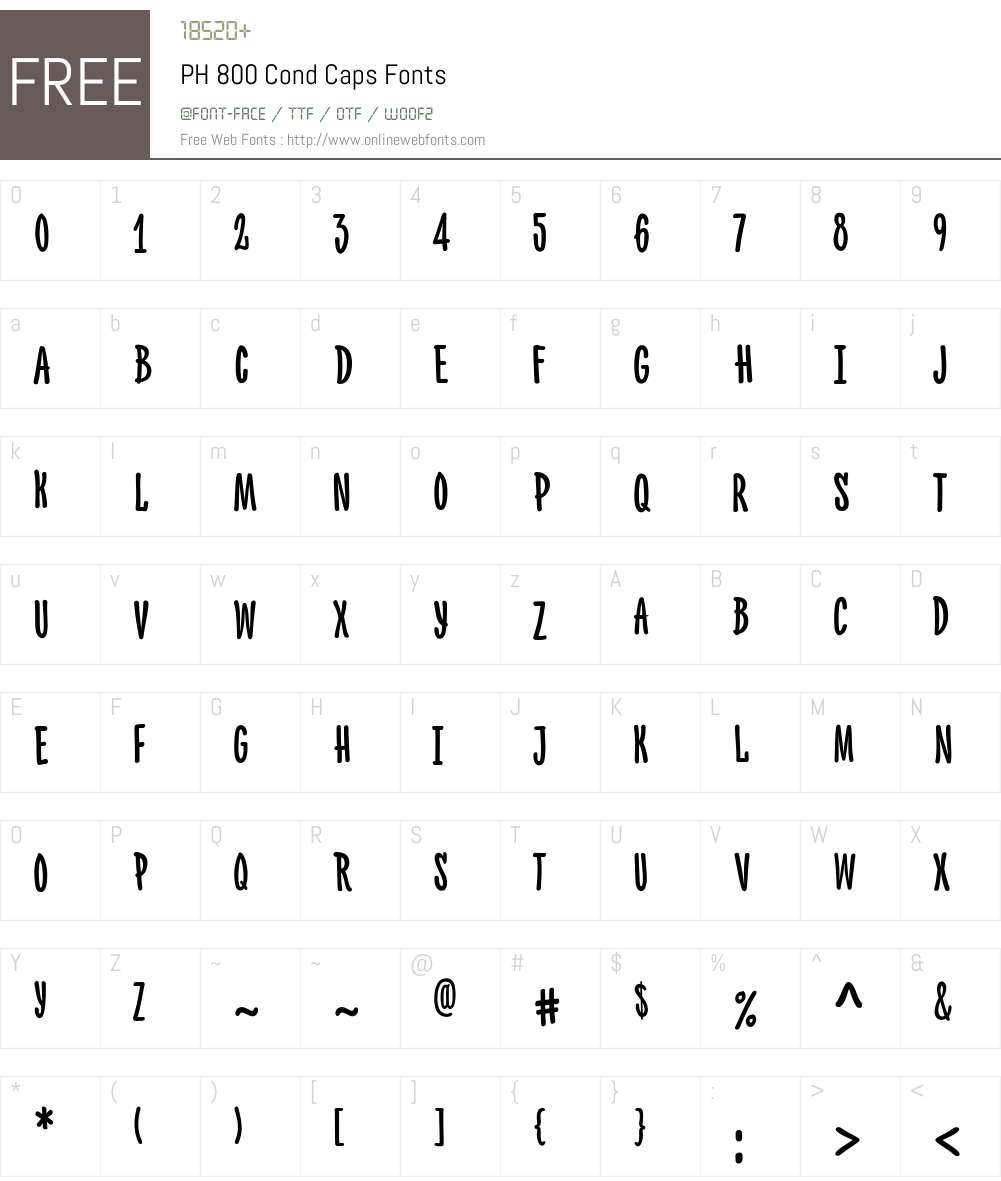 PH-800CondCaps Font Screenshots