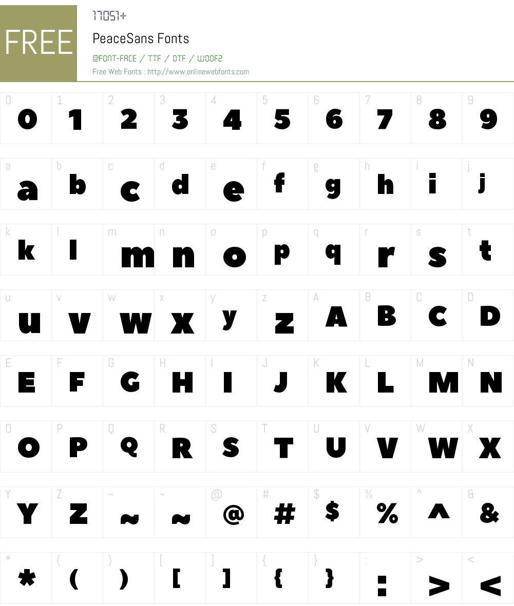 Peace Sans Font Screenshots