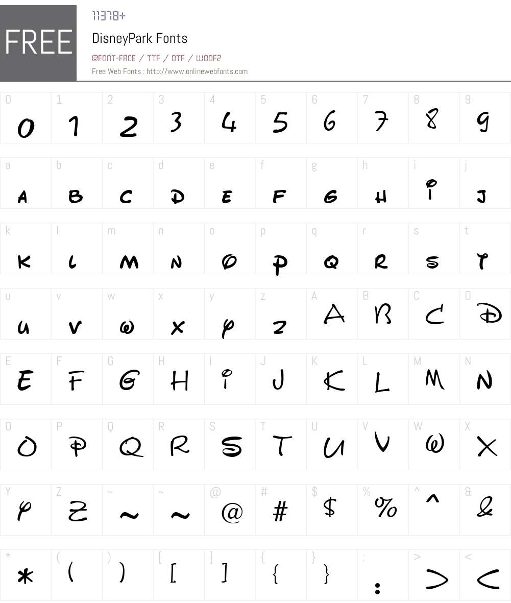 DisneyPark Font Screenshots