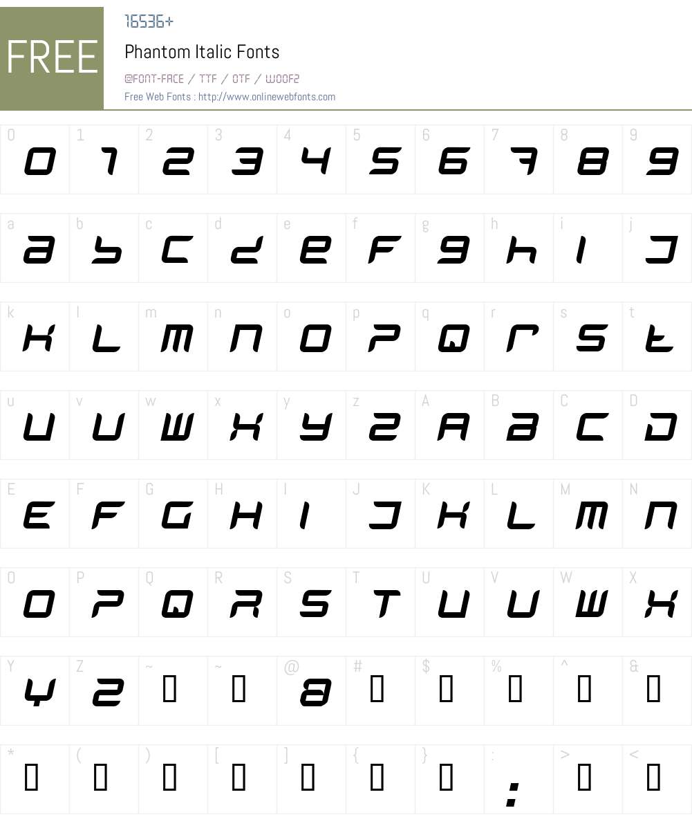 Phantom Font Screenshots