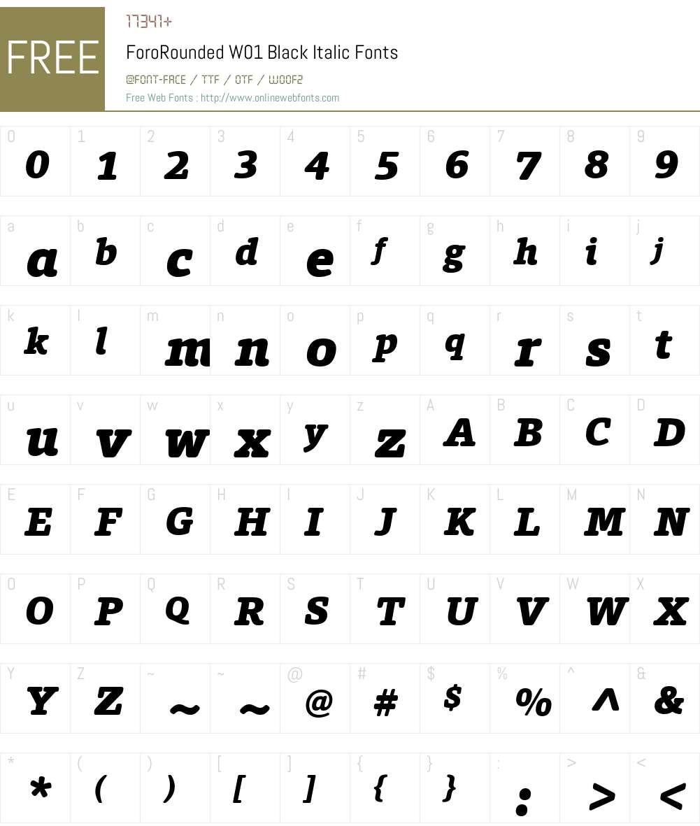 ForoRoundedW01-BlackItalic Font Screenshots