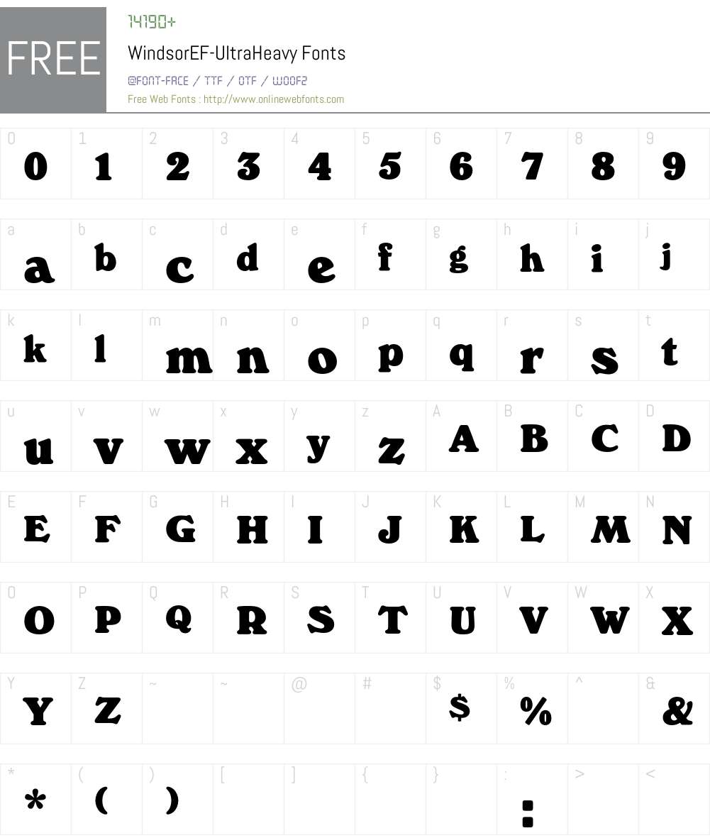 WindsorEF Font Screenshots