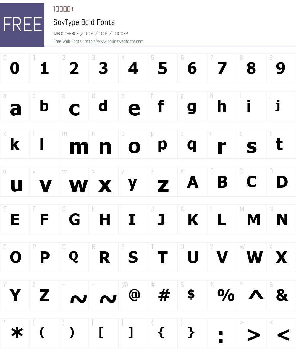 SovType Font Screenshots