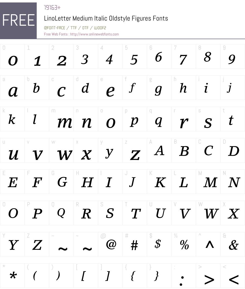 LinoLetter Font Screenshots