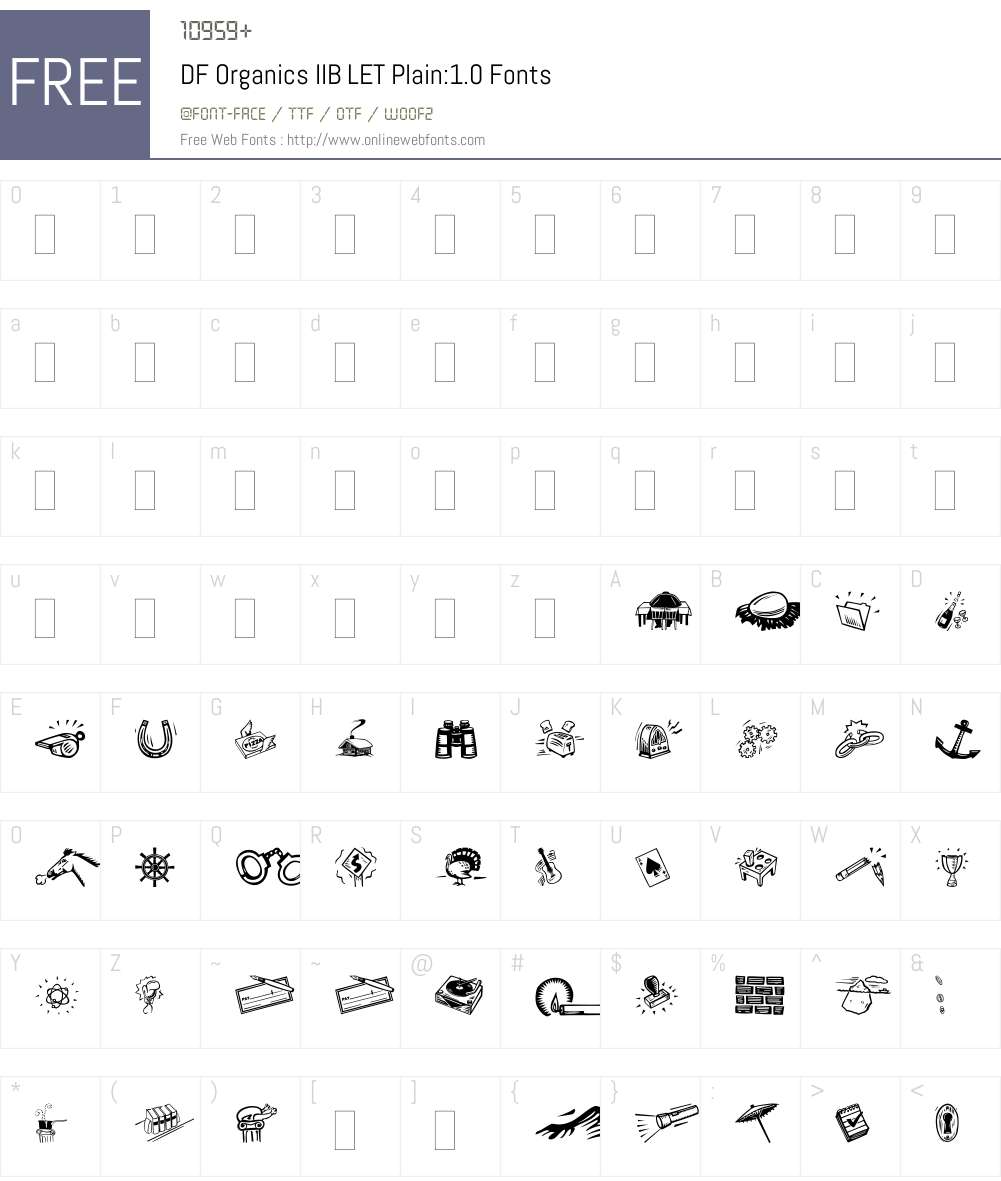 DF Organics IIB LET Font Screenshots