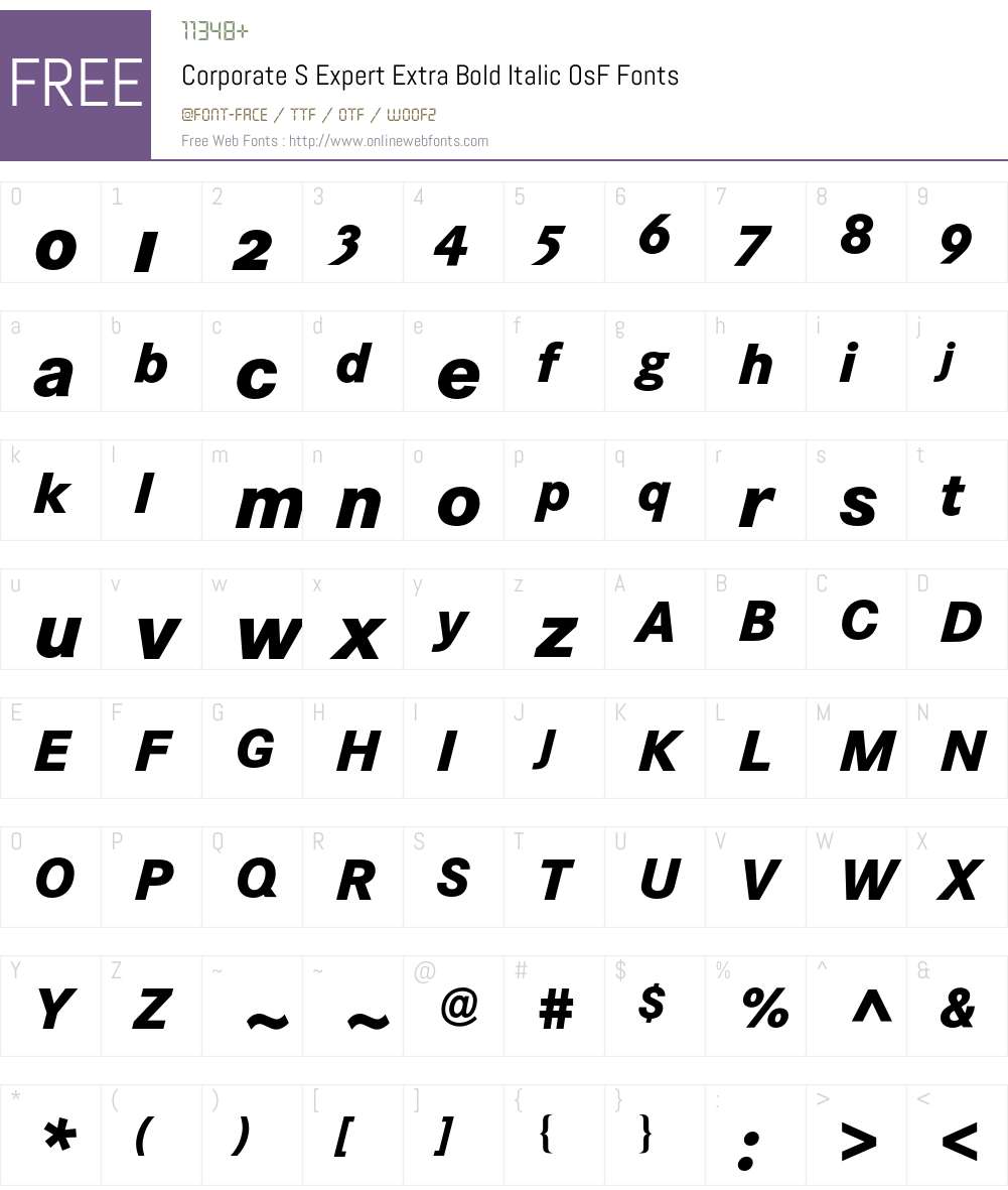 Corporate S Expert BQ Font Screenshots
