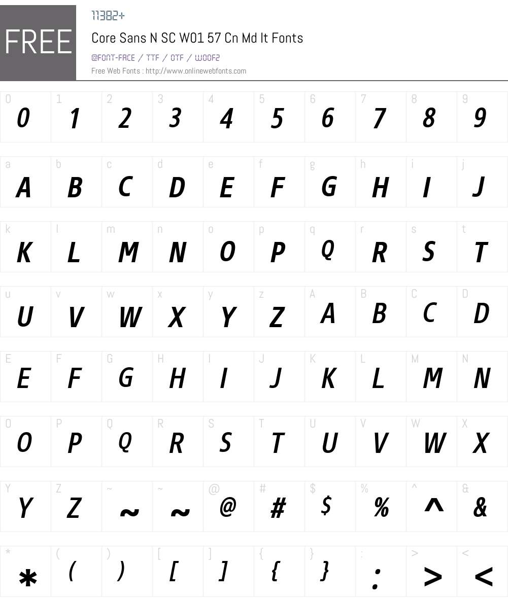 CoreSansNSCW01-57CnMdIt Font Screenshots