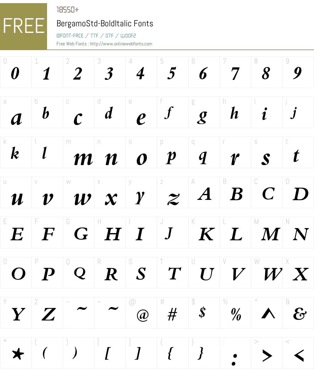 Bergamo Std Font Screenshots