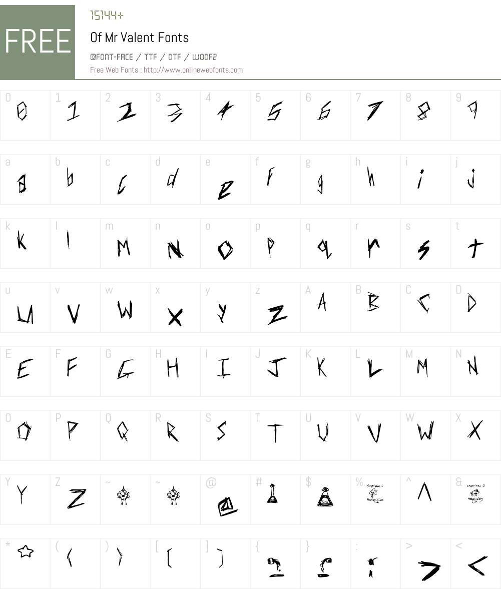 Of Mr Valent Font Screenshots