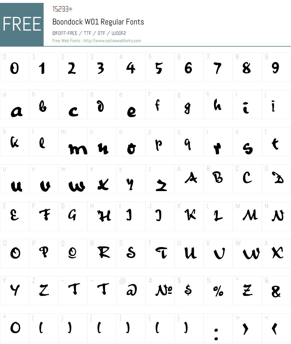 BoondockW01-Regular Font Screenshots