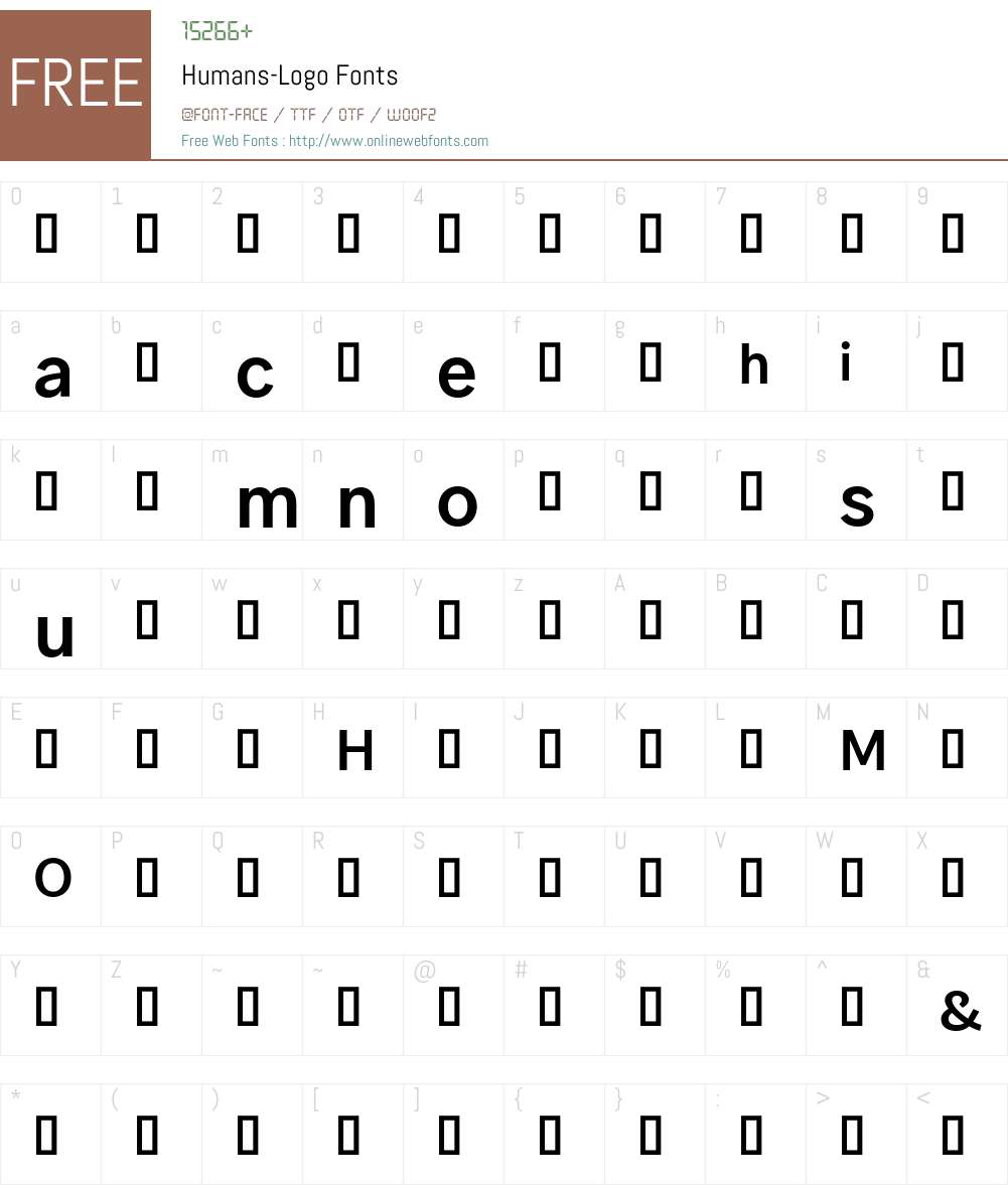 Humans Logo Font Screenshots