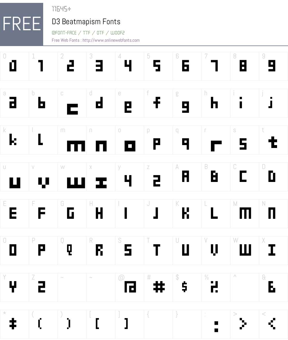 D3 Beatmapism Font Screenshots