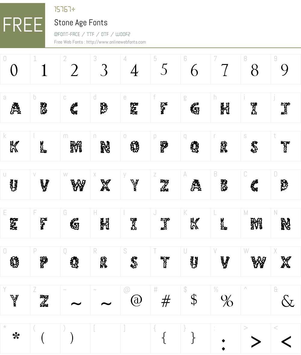 Stone Age Font Screenshots