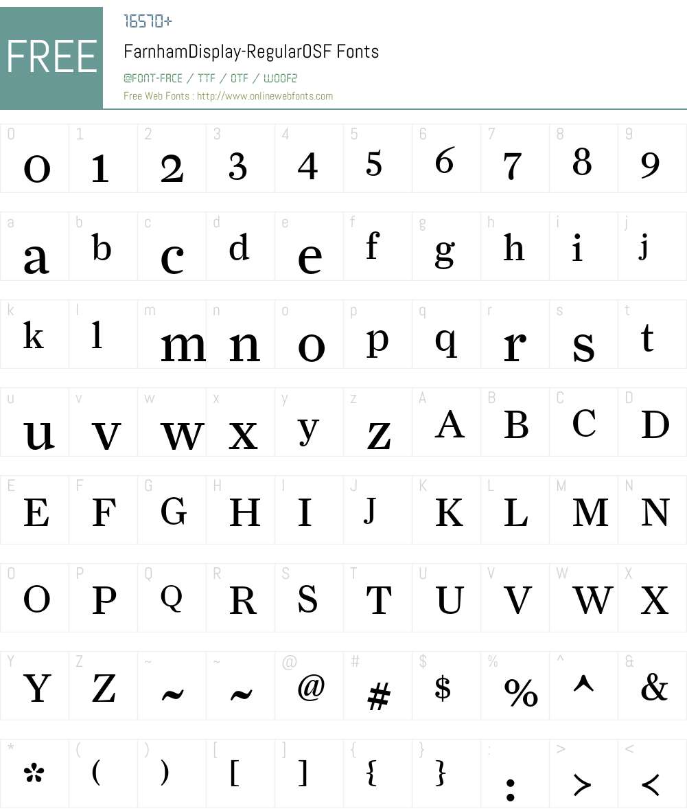 FarnhamDisplay-RegularOSF Font Screenshots