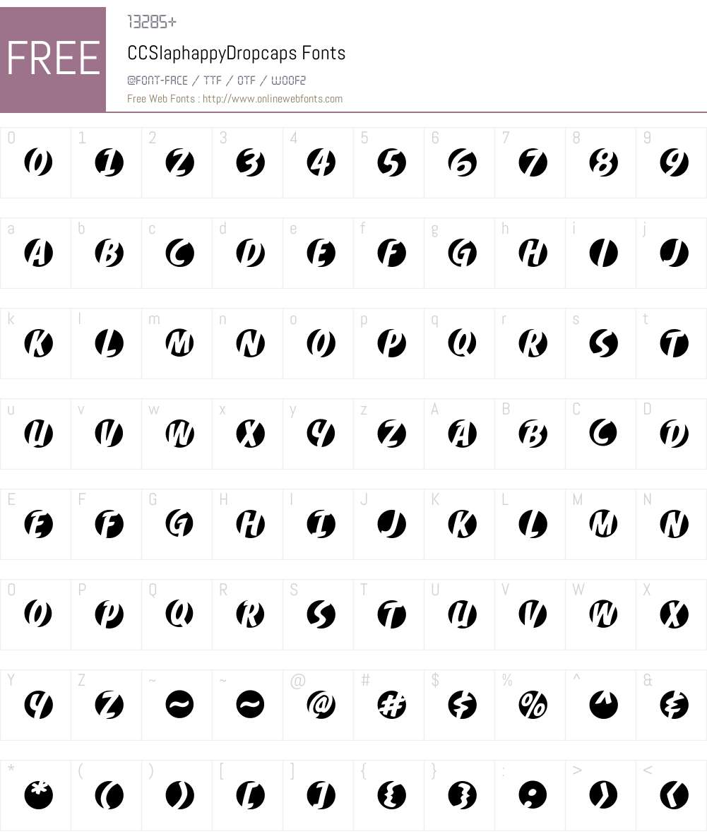 CCSlaphappyDropcaps Font Screenshots