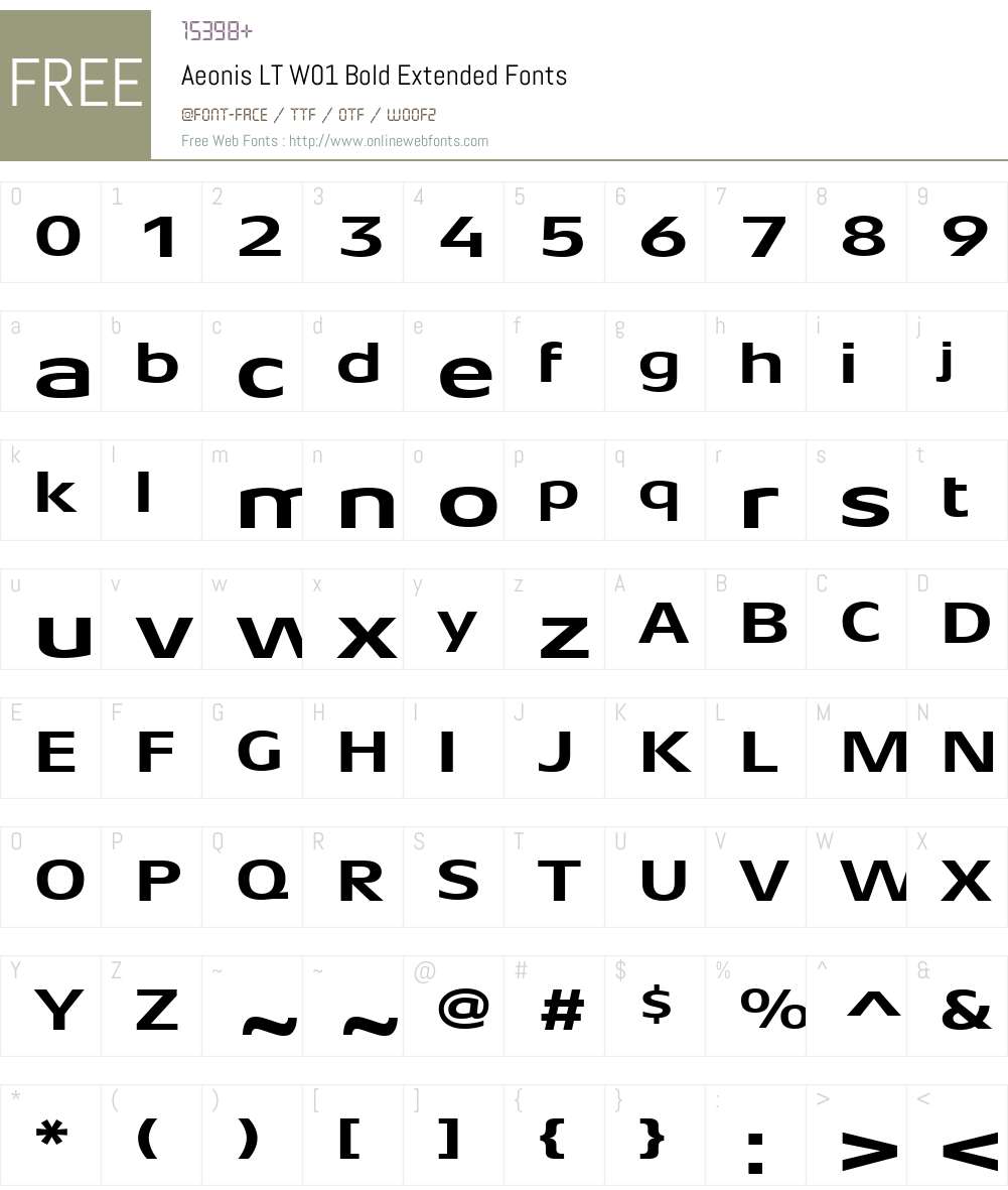 AeonisLTW01-BoldExtended Font Screenshots