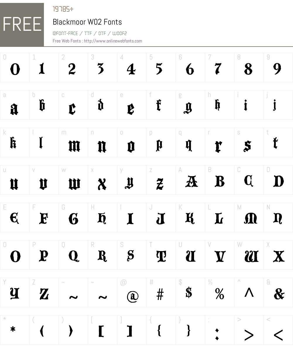 Blackmoor Font Screenshots