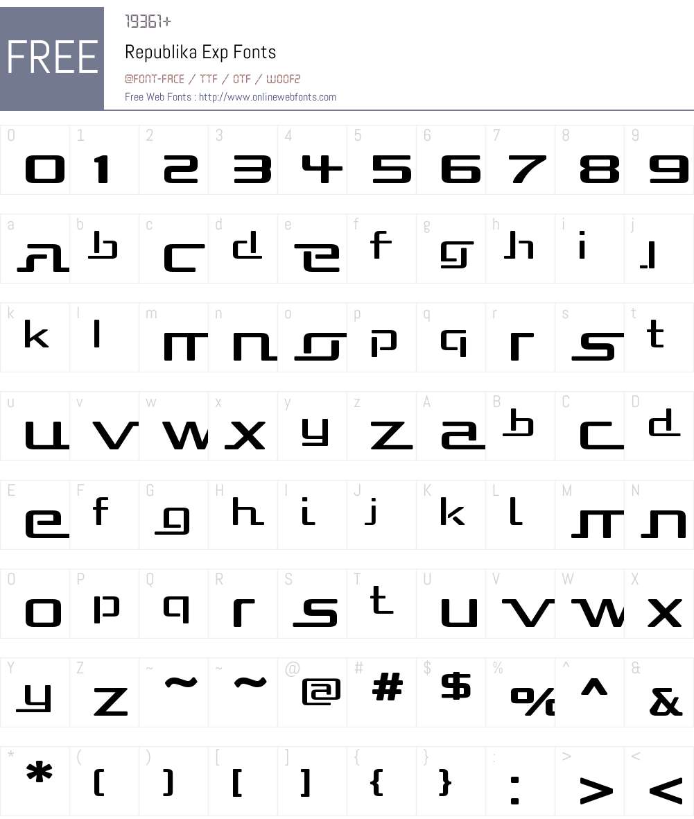Republika Exp Font Screenshots