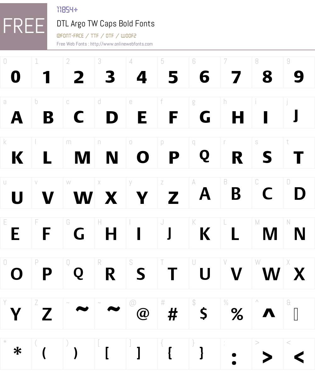 DTL Argo TW Caps Font Screenshots