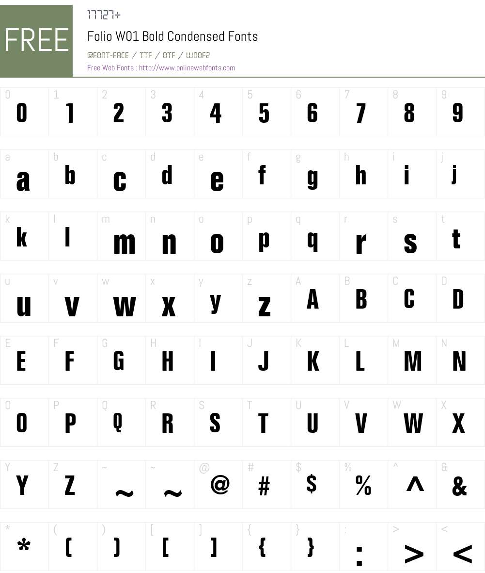 FolioW01-BoldCondensed Font Screenshots