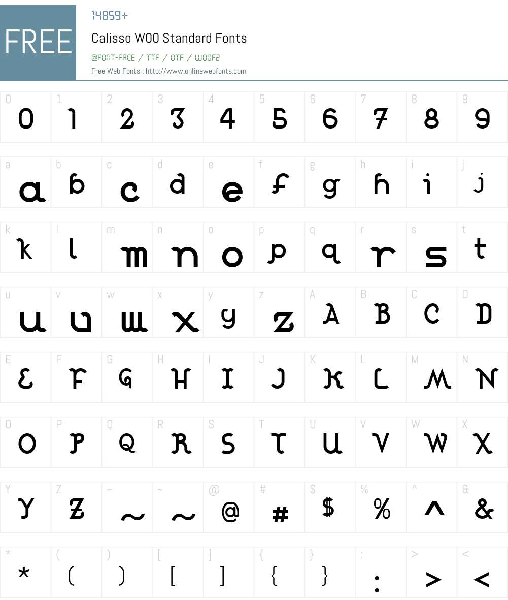 CalissoW00-Standard Font Screenshots