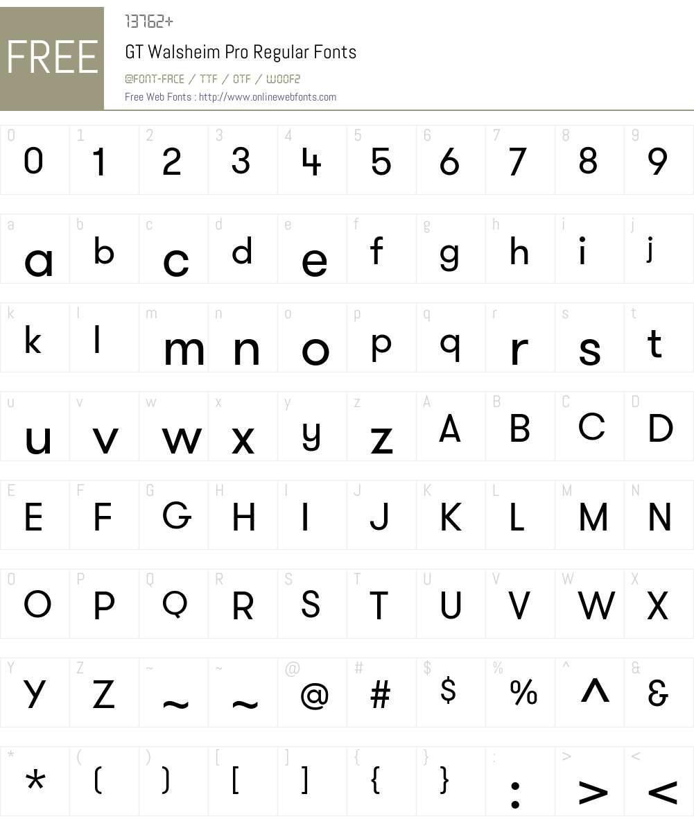 GT Walsheim Pro Regular Font Screenshots
