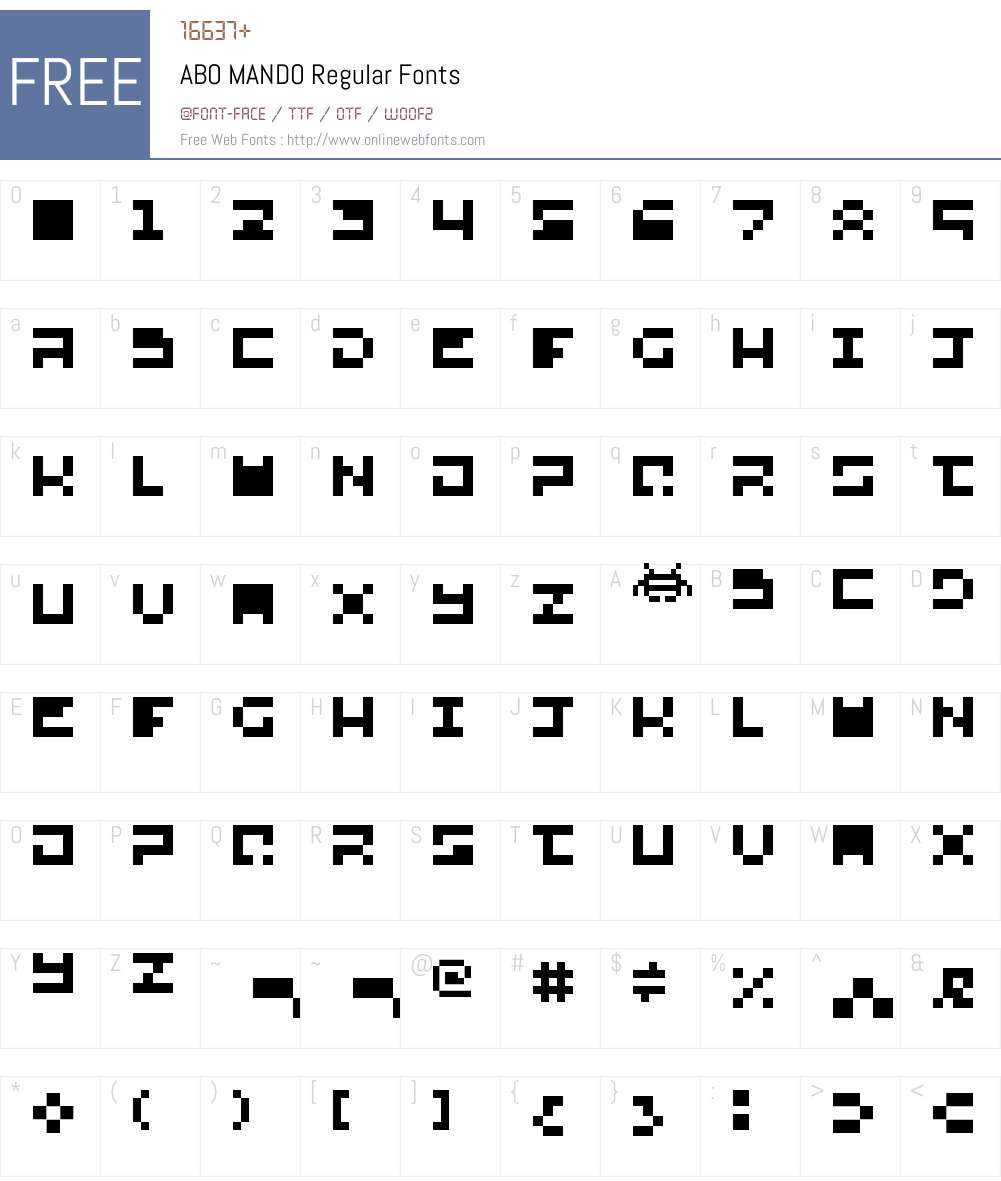 ABO MANDO Font Screenshots
