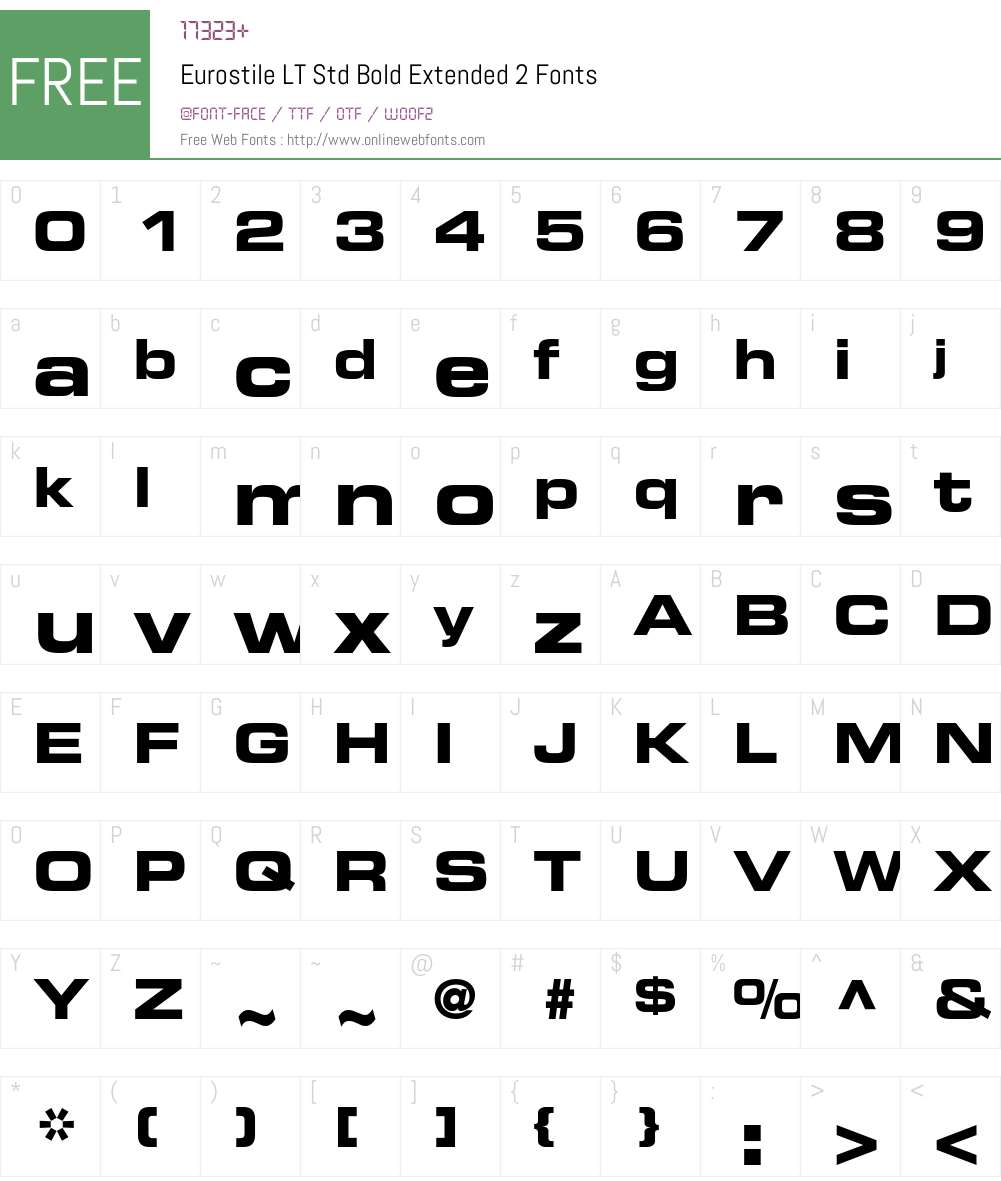 Eurostile LT Std Font Screenshots