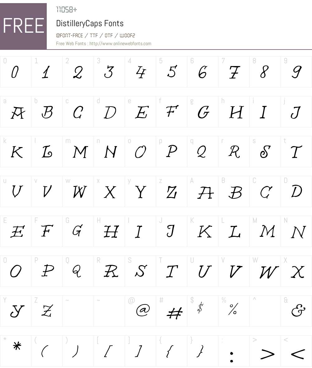 DistilleryCaps Font Screenshots