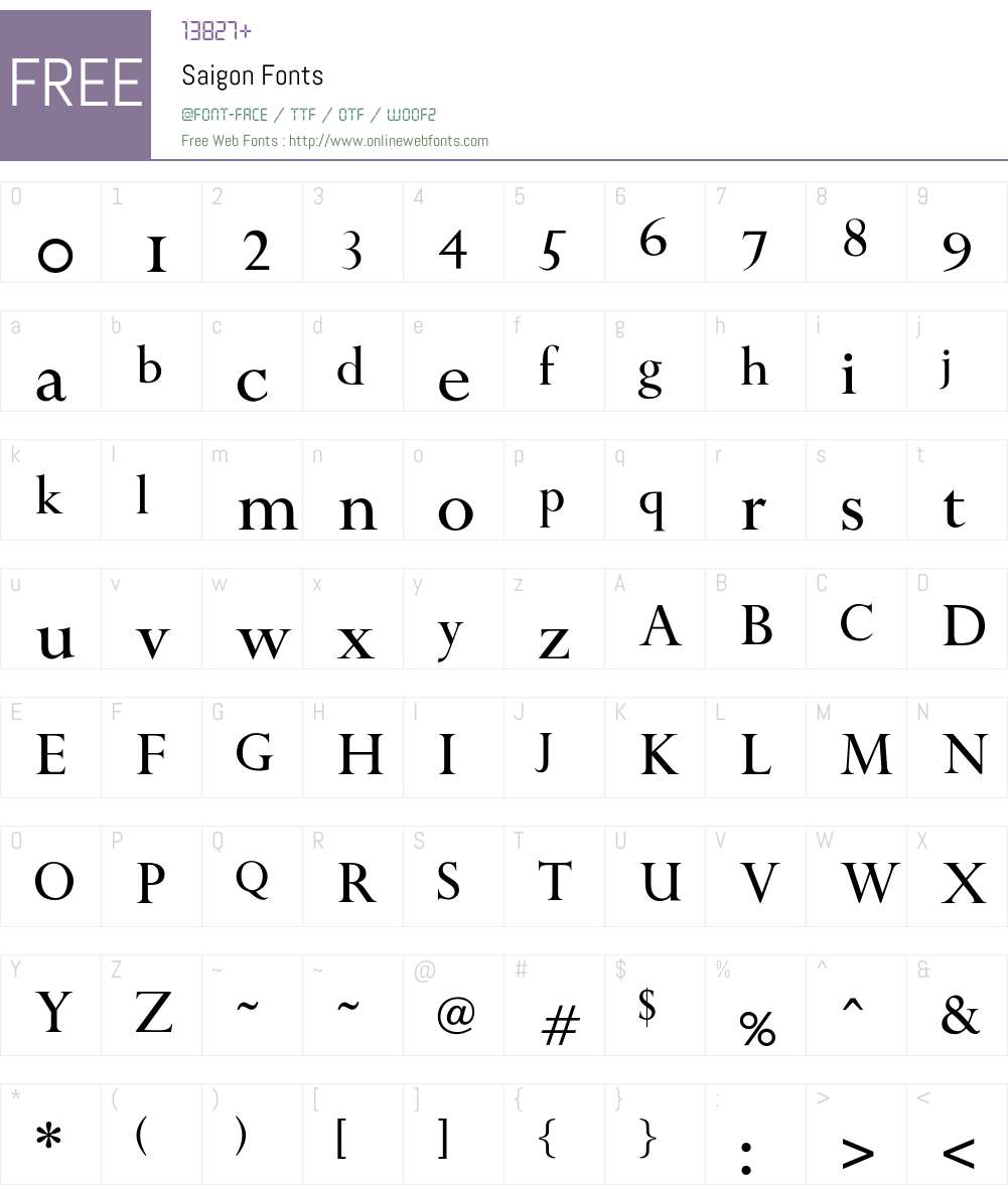 Saigon Font Screenshots