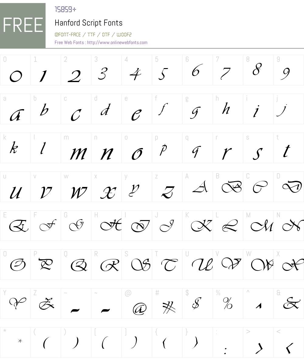 Hanford Script Font Screenshots