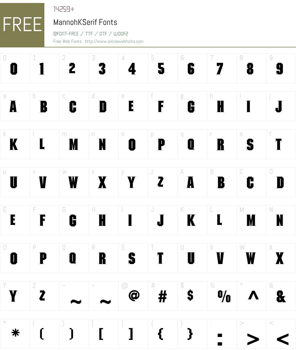MannohKSerif Font Screenshots